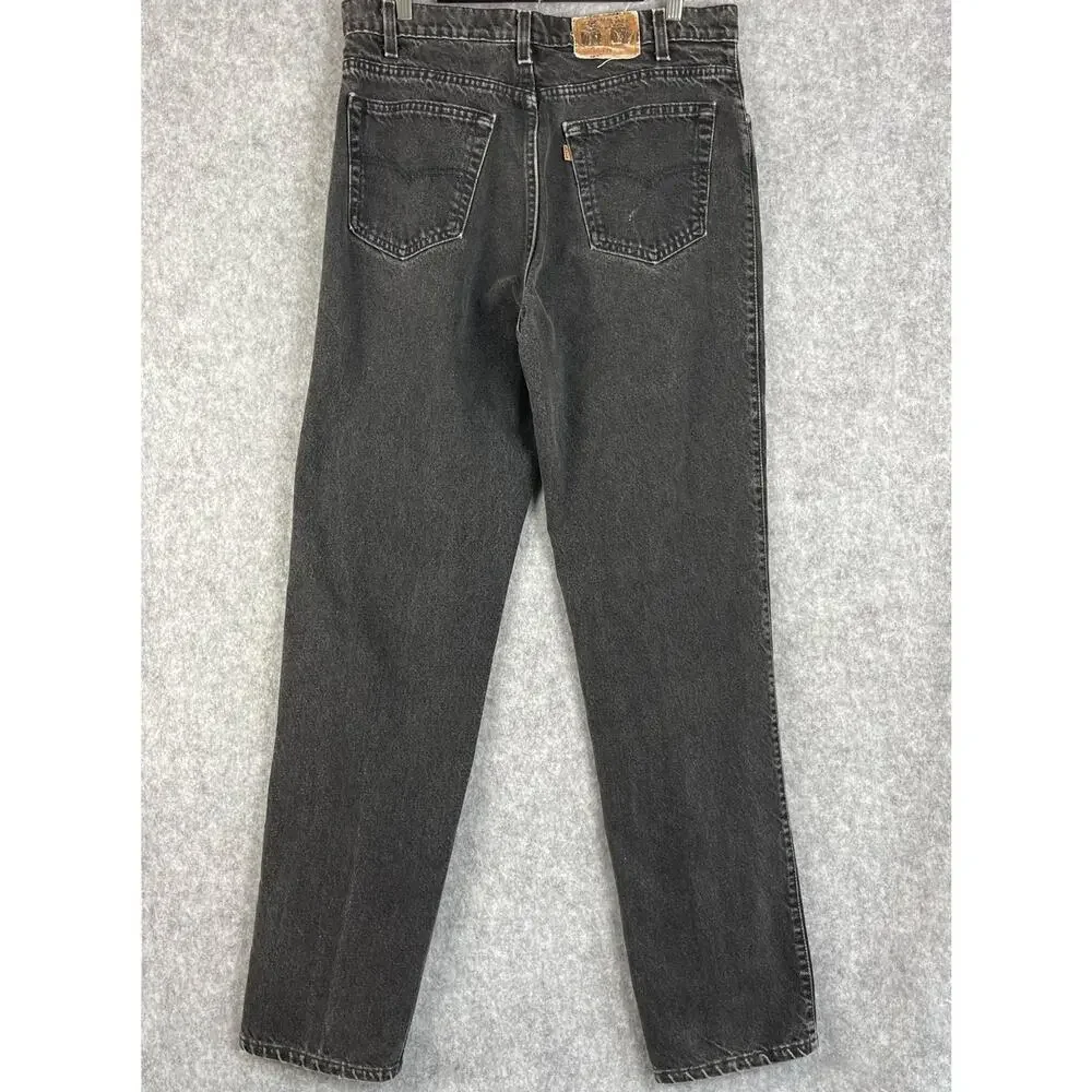 VTG Levis 540 Denim Jeans Mens 34x33 Black Relaxed Fit Brown Tab 90s USA Made